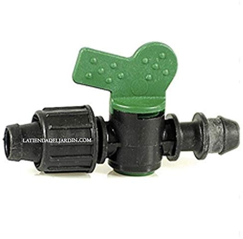 Suinga Pack 50 Llaves de Paso 16mm para Sistema de Riego Goteo | Válvulas de Control de Agua para Toma de Riego Agrícola, negro