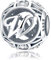 FOREVER QUEEN Alphabet Buchstabe W Charm Bead mit klaren Zirkonia kompatibel für europäische Armbänder 925 Silber Sterling Charm Anhänger,BJ09121-W MEHRWEG