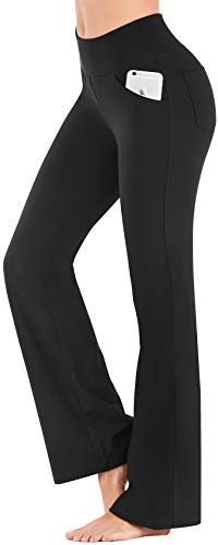 IUGA Flared Leggings with Pockets Yoga Pants for Women High Waist Wide Leg Trousers for Work Workout