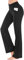 IUGA Flared Leggings with Pockets Yoga Pants for Women High Waist Wide Leg Trousers for Work Workout Black