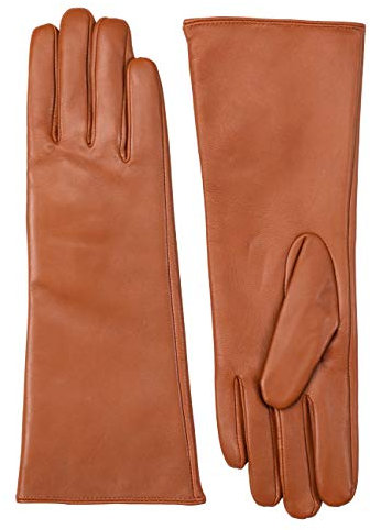 VIKIDEER Lange Handschuhe aus echtem Leder für Damen, voller Touchscreen, Winter, warm gefüttert, eleganter Typ, Small