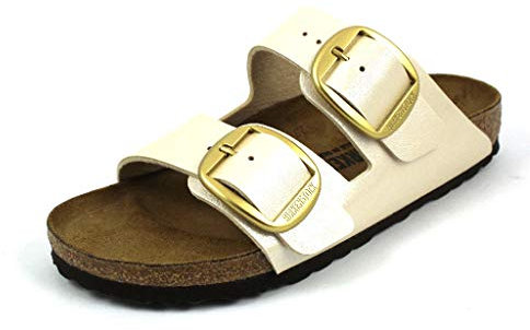 Birkenstock Arizona Big Buckle gracef. Pearl White, Birko Flor, PIANELLE Donna, Graziosa Perla, 37 EU