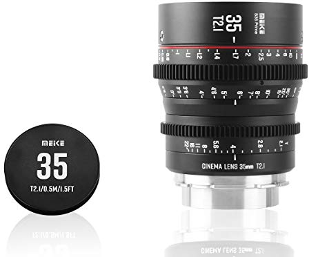 MEKE 35 mm T2.1 Super 35 Prime Manueller Fokus Cinema Objektiv für PL-Mount Cine Kamera, kompatibel mit Canon C700 PL, ARRI Amira, Alexa Mini usw.