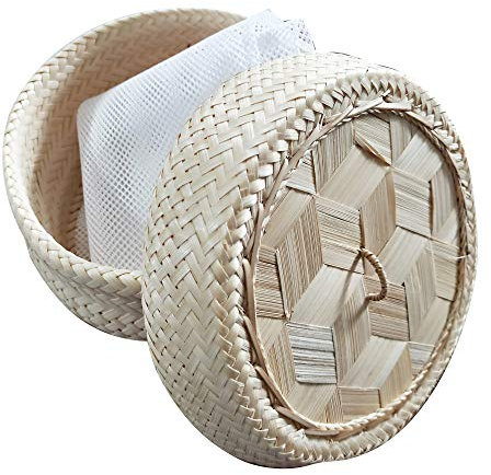 Heavens Tvcz Bamboo Rice Steamer Basket with Lid Sticky Rice Cooker Thai Home Electric Cooker Food Safe Free Cloth 1 piece