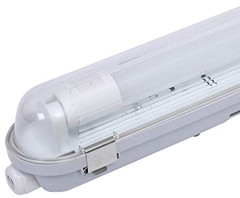 HOFTRONIC - LED-Feuchtraumleuchte 150 cm 6000K 24W 2640lm 110lm/W Inkl. flimmerfreie LED Röhren verlinkbar Werkstattlampe IP65 Wasserfest Wannenleuchte kellerleuchte