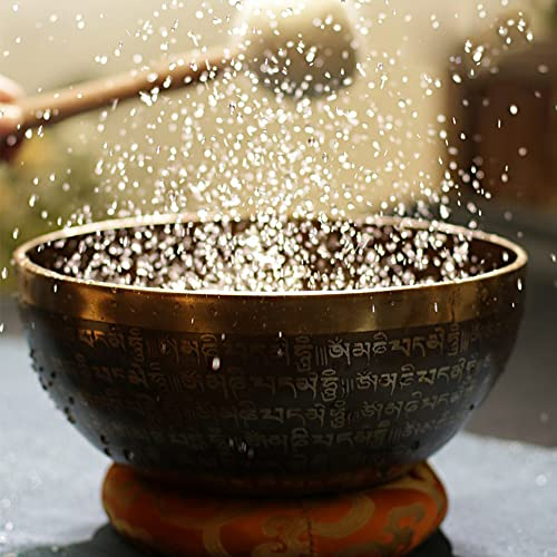 Népalais Fait À La Main À La Main Bouddha Music Singing Bowl, Tibetan Yoga Meditation Singing Bowl, Musichérapie Méditation Ornements,18cm