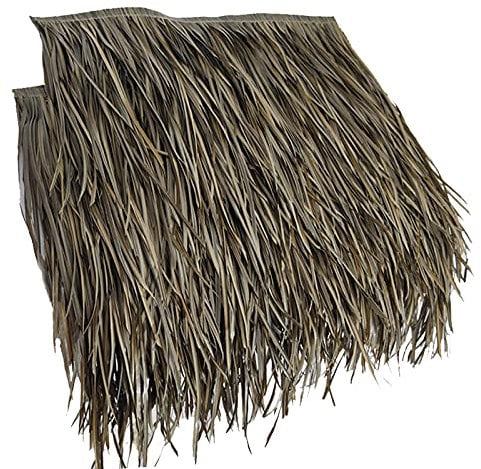 ZAKSEM Simulation Thatch Tile Roof Roof Shingle Artificial Palm Roof Thatch Tile Fireproof - 0.5x0.47m/pcs Roof Tiki Bar Garden Patio Deck Gazebos Wall House(Size:4pcs,Color:Fireproof Palm)