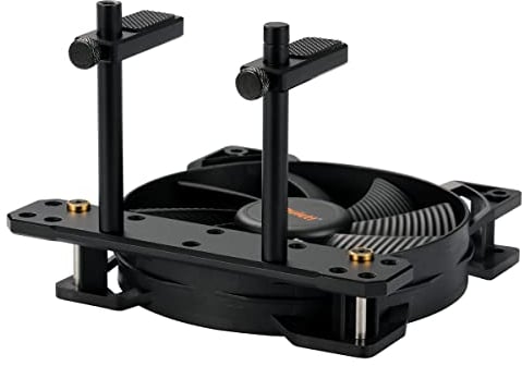 DolDer Aluminium Grafikkarten Halterung, GPU Halterung, GPU Stand höhenverstellbar, am Lüfter installisert (schwarz)