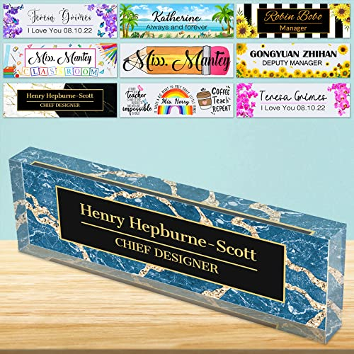 Westpearl Plaque d'identification de Bureau Plaque d'identification personnalisée en Bloc d'acrylique pour Bureau Plaque d'identification personnalisée pour Bureau Appréciation Décor Cadeau-8x2.5inch