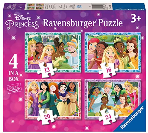 Ravensburger Disney Princess 4 in a Box Jigsaw Puzzles for Kids Age 3+