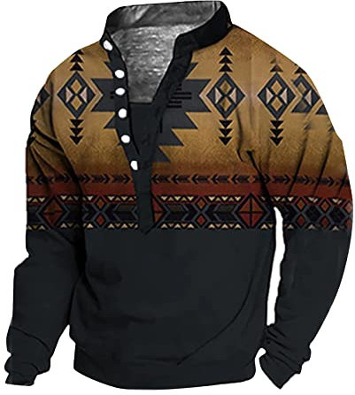 Gilet Chauffant Homme avec Batterie Incluse Classique Doux Sweat sans Capuche Vintage Bouton Print Chemise Manches Longues Henley Doux Chemise A Carreaux Chemise Homme Hiver Noir XL