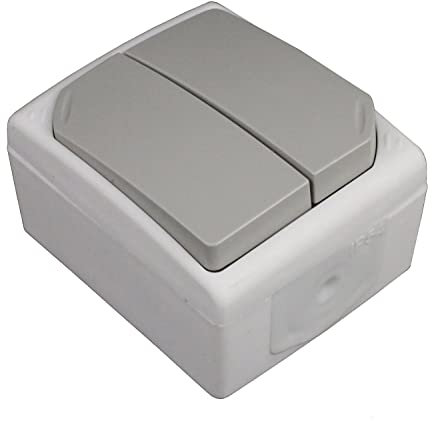 Zenitech Interrupteur va et Vient Double étanche 10A - Gris