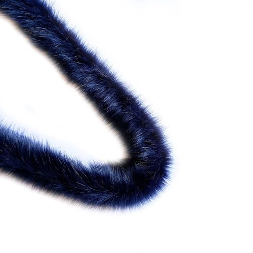 5 m 8 cm Kunstfell Bordüre Kunstpelz Kunstfell Band Dekoband Handwerk Plüschband Kleidung Liefert Für DIY-Handwerksnähen, Geschenkdekoration, Kleiderdekoration, Kleidungsdekoration,Navy blau