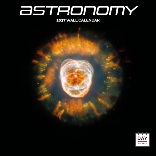 Dayplanner Publishing Astronomie-Kalender 2025, großer quadratischer Wandkalender mit Organisationsaufklebern, 16 Monate, Astronomie Geschenk, Weltraumkalender