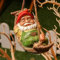Lustige Gartenzwerge, niedliche Zwerge, Dekorationen, hängende Statue, schlafender Zwerg in Schaukel, Blatt-Hängematte, Kunstharz, Baumschmuck, Figuren für Baumstumpf, Ast, Rasen, Terrasse, Dekoration