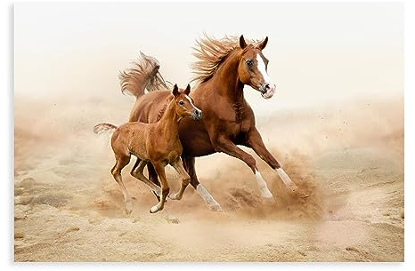 Fyzuf Wildpferd-Poster, Hochformat, modernes Tier, Leinwand-Poster, Schlafzimmer-Dekor, Sportlandschaft, Büro, Raumdekoration, Geschenk, ungerahmt, 30 x 45 cm