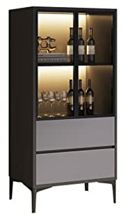 SOVORM Barschränke Leichter Luxus-Weinschrank Moderner einfacher Home-Side-Schrank Kleine Glasvitrine Bodenschrank Weinlager-Glasschrank (Farbe: Gold) The New