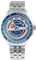 Raptor Elarian Herren-Uhr Edelstahl Faltschließe Datum Analog Quarz Geschenk Vatertag Weihnachten Geburtstag (silberfarbig blau)