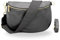 BRISE Bauchtasche Damen Echtleder AFIA Gold Handgemachte Umhängetasche Crossbody Bag mit Ledergurt + Optionalen Breiten Gemusterten Riemen 3 Fächer Hüfttasche Made in Italy (Schwarz-Gold 5)