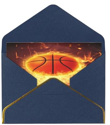 FUkker Grußkarten, Karten mit Umschlägen, Weihnachtskarten aus Perlmuttpapier, Dankeskarten, Basketball
