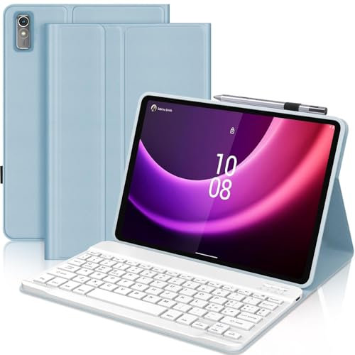 SENGBIRCH Coque avec clavier pour Lenovo Tab P11 (2 Gen), italien clavier pour Lenovo Tablet, clavier Bluetooth magnétique amovible, slim Smart Cover pour Lenovo Tab P11 11.5 2 Génération, bleu clair