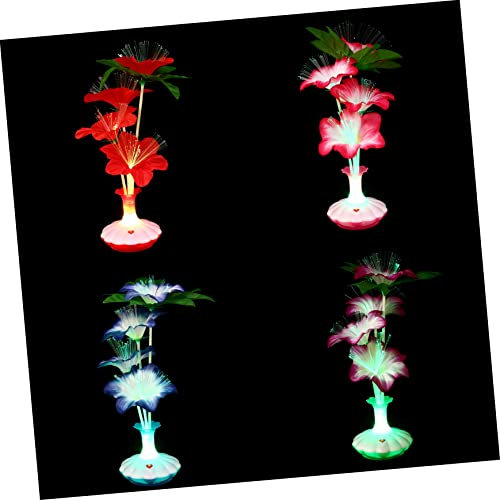 IMIKEYA Led Fasern Blumenlicht 4 Stück Led Vasenleuchte Mit Vasenfuß Warmes Buntes Dekorationslicht Geruchlos Für Wohnraum Hotel Bar