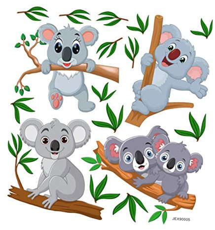 BESTonZON 1Feuille Autocollant Mural PVC Sticker Animal Adhésif pour Décoration de Chambre Garçon Fille Design Branches et Amovible et Étanche