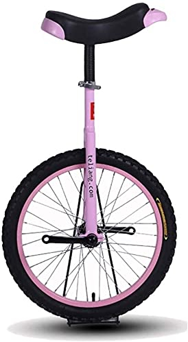 Einrad für Erwachsene Kinder 14/16/18/20 Zoll Mountainbike-Radrahmen Einrad-Radfahrrad mit bequemem Release-Sattelsitz für Kinder/Erwachsene/Jugendliche, Pink (Farbe: Pink, Größe: 20-Zoll-Rad) (