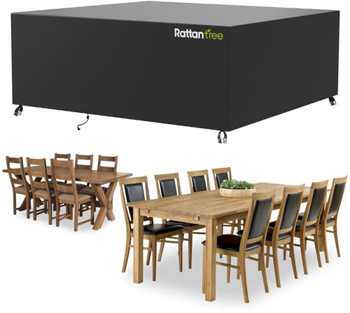 rattantree Étanche Housse Salon de Jardin pour Mobilier de Jardin, 420D Tissu Oxford Hydrofuge et Anti-UV Bache de Protection Exterieur pour Table Chaises Canapé 250x210x90cm