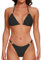 Evolyline Bikini Damen Set Brazilian Push Up Sexy Triangel, Tanga Slip O-Ring Zweiteiliger String Bademode mit Dreieck Cup Spaghetti Swimsuit Badekleidung
