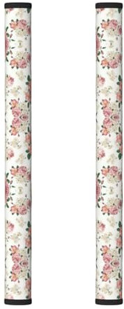 2 coperture per maniglie della porta del frigorifero con fiori di rosa con foglie, per elettrodomestici da cucina, lavastoviglie, forno a microonde, mobili