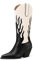 QUEEN HELENA Stivali Camperos con Tacco Stivaletti a Punta Texani Donna W302 (Beige, Sistema Taglie Calzature EU, Adulto, Donna, Numero, Media, 39)