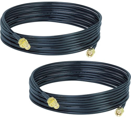 ACONRFTOL 2PCS SMA Antenne rg174 Rallonge 5M SMA Mâle à SMA Femelle Câble Ccoaxial SMA Mâle Femelle Rallonge Pour Antenne WiFi, 4G LTE, Modem 5G, Routeur, Radio Amateur