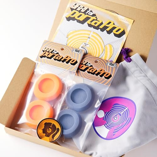 YAXI Cuscinetti auricolari per Koss PORTAPRO 2 paia+custodia (grigio+arancione)+sacchetto)