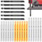 24Piece Assorted U Shank Jigsaw Blade Set 24T 18T 10T 6T, Made with HCS, Fast Cut Jig Saw Blade for Wood Plastic and Metal Cutting, Fit Most U Shape Shank Jigsaws(24pcs)