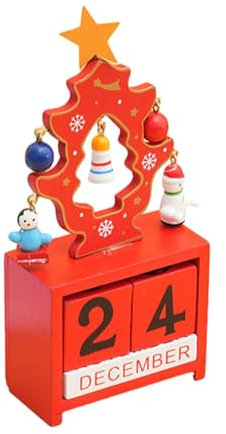 Weihnachts-Countdown-Deko-Blöcke, Tisch-Holzdekoration, Nummer und Datum | sicherer Countdown blockiert Adventskalender | Robuster und harter Countdown-Kalender