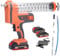 Cordless Grease Gun, 360W Battery Powered Grease Gun, 600CC Capacity Clear Tube, 12000 PSI Electric Grease Gun, with Li-Ion Battery and Charger Kit, Efficient Heat Dissipation Functions Battery*2