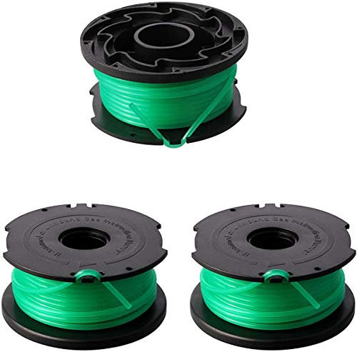 Yweller Lot de 3 bobines de rechange A6486 A6486-XJ A6482 Longueur 6 m Épaisseur 2 mm Convient pour coupe-bordure Black+Decker GL9035, GL8033, STC5433PC, STC5433B, GL7033, STB3620L