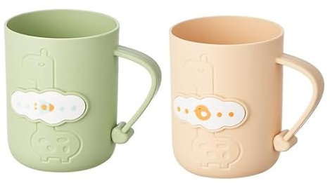 Gsrhzd Toothbrush Cup, 2 PCS Bathroom Cup, Reusable Plastic Bathroom Toothbrush Tumbler, Tooth Mug for Travel Camping Bathroom Tidy Bathroom Accessories(Green + Yellow)