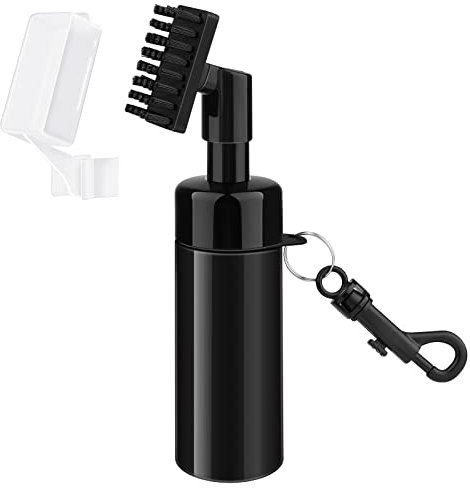Yisica Golf Club Brush Groove Cleaner Leakproof Water Spray Brush with Handle | Easy to Grip Club Cleaner Brush with Squeeze Bottle, Portable Press Type Cleaning Accessories Kit Black