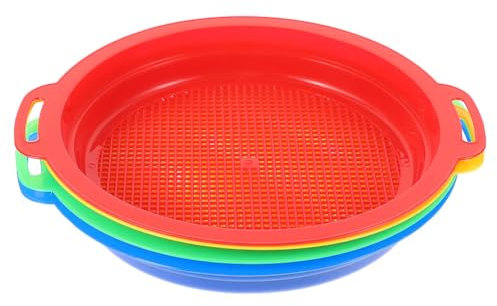 Abaodam 4 Stück Beach Toy Mesh Screen Set gartenwerkzeug strandspielzeug Strand Schaufeln Sandkasten Sandfilter Outdoor Bodensieb für Steine Sandschaufel pp