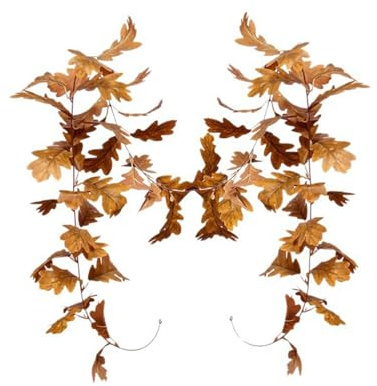 245 cm Lange KüNstliche Braune GirlandenbläTter,Realistisch Aussehendes Braunes Laub,Jedem Raum Eine Warme,Rustikale AtmosphäRe,StrapazierfäHig,FüR Halloween,Weihnachtsfeiern,Hochzeitsdekorationen