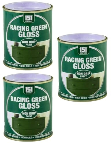 VARNOX, Racing Green Gloss Non-Drip Paint 300ml – Hard-Drying, High-Performance Gloss with Durable Hard-Build Formula – Ideal for Wood, Metal & Concrete – Interior & Exterior Use (3PCS)