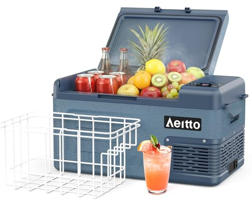 Aeitto 12 Volt Car Refrigerator 20Quart Car Fridge Freezer Electric Cooler Portable Cooler 12V Fridge RV Refrigerator -4℉-68℉ Temp Control 12/24V DC & 100-240V AC for Travel, Camping, RV, Road