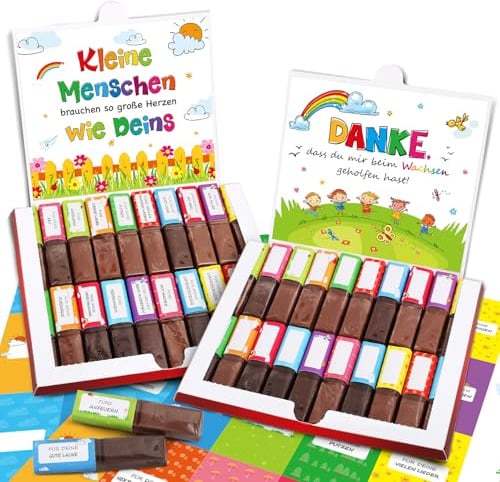DOORIO 44 Stücke Schokolade Aufkleber Erzieherin, Aufkleber für M**c* Schokolade, Erzieherin Kita Abschiedsgeschenk Danke Geschenk