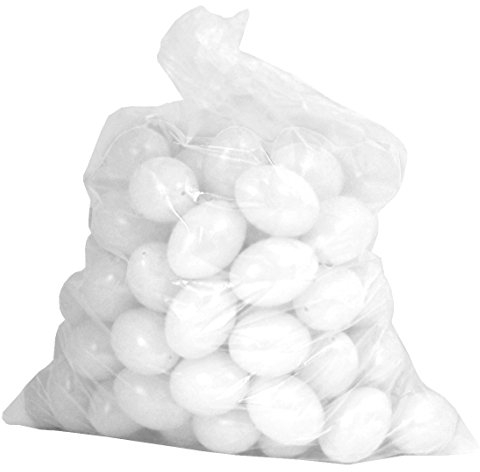 Prell Ostereier Plastik/Kunststoff, Eier, Deko, Osterdekoration, zum Aufhängen, Bemalen und Dekorieren ca. 60mm 100 Stück weiß
