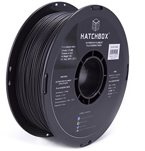 HATCHBOX PLA 3D Printer Filament, Dimension Accuracy +/- 0.03 mm, 1kg Spool, 1.75 mm, Carbon