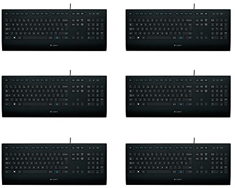 Logitech K280e Clavier (filaire, clavier professionnel, QWERTZ, disposition allemande) noir (noir, lot de 6)