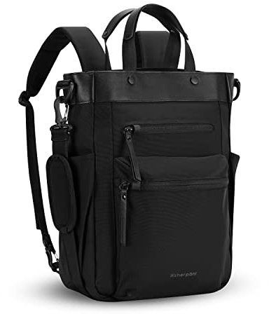 Sherpani Soleil, Anti Theft Convertible Backpack, Laptop Backpack, Travel Backpack, Tote Bag, Crossbody Bag, Backpack Purse for Women, Fits 15 Inch Laptop (Carbon)
