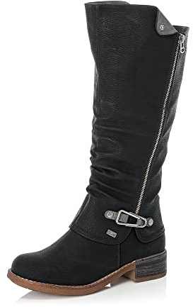 Rieker Damen Winterstiefel 94652, Frauen Stiefel, wasserabweisend, riekerTEX,uebergangsschuhe,Winterboots,warm,gefüttert,schwarz (00),41 EU / 7.5 UK
